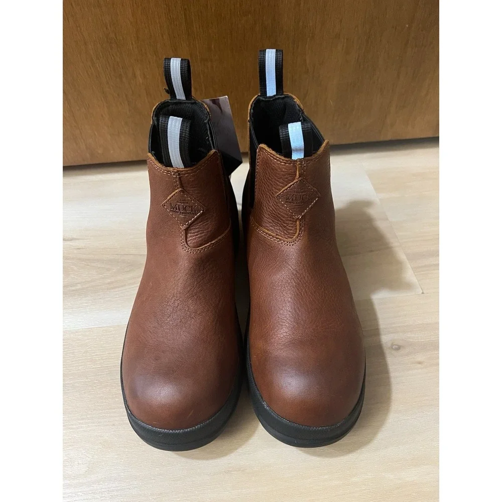 Muck‎ Boots Mens 7.5 EU 40 Chore Farm Caramel Leather Waterproof Chelsea Boots